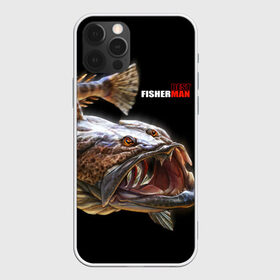 Чехол для iPhone 12 Pro Max с принтом Лучший рыбак в Тюмени, Силикон |  | Тематика изображения на принте: best fisherman | black background | deep | fish | fishing | jaws | predator | teeth | water | вода | глубина | зубы | лучший | пасть | рыба | рыбак | рыбалка | хищник | черный фон