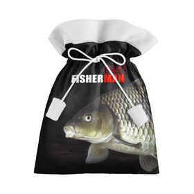 Подарочный 3D мешок с принтом Лучший рыбак в Тюмени, 100% полиэстер | Размер: 29*39 см | Тематика изображения на принте: background | best fisherman | black | fish | fishing | лещ | лучший рыбак | рыба | рыбалка | фон | черный