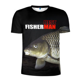 Мужская футболка 3D спортивная с принтом Лучший рыбак в Тюмени, 100% полиэстер с улучшенными характеристиками | приталенный силуэт, круглая горловина, широкие плечи, сужается к линии бедра | background | best fisherman | black | fish | fishing | лещ | лучший рыбак | рыба | рыбалка | фон | черный