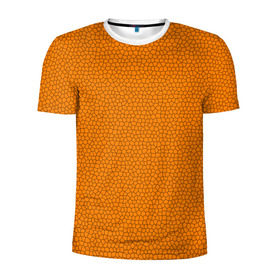 Мужская футболка 3D спортивная с принтом Витраж Оранжевый в Тюмени, 100% полиэстер с улучшенными характеристиками | приталенный силуэт, круглая горловина, широкие плечи, сужается к линии бедра | texture | витраж | оранжевый | текстура