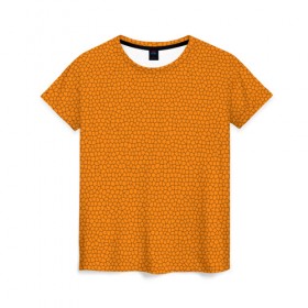 Женская футболка 3D с принтом Витраж Оранжевый в Тюмени, 100% полиэфир ( синтетическое хлопкоподобное полотно) | прямой крой, круглый вырез горловины, длина до линии бедер | texture | витраж | оранжевый | текстура