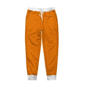 Мужские брюки 3D с принтом Витраж Оранжевый в Тюмени, 100% полиэстер | манжеты по низу, эластичный пояс регулируется шнурком, по бокам два кармана без застежек, внутренняя часть кармана из мелкой сетки | texture | витраж | оранжевый | текстура