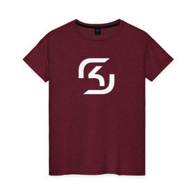 Женская футболка хлопок с принтом SK-Gaming в Тюмени, 100% хлопок | прямой крой, круглый вырез горловины, длина до линии бедер, слегка спущенное плечо | csgo | esports | gaming | lg | sk | team
