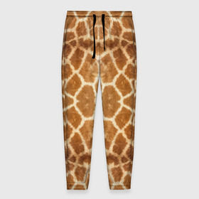 Мужские брюки 3D с принтом Шкура Жирафа в Тюмени, 100% полиэстер | манжеты по низу, эластичный пояс регулируется шнурком, по бокам два кармана без застежек, внутренняя часть кармана из мелкой сетки | textures | животное | жираф | текстура
