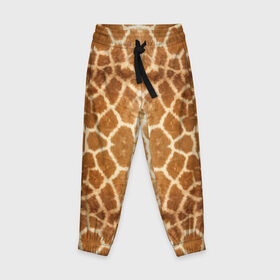 Детские брюки 3D с принтом Шкура Жирафа в Тюмени, 100% полиэстер | манжеты по низу, эластичный пояс регулируется шнурком, по бокам два кармана без застежек, внутренняя часть кармана из мелкой сетки | textures | животное | жираф | текстура