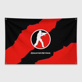 Флаг-баннер с принтом CS GO в Тюмени, 100% полиэстер | размер 67 х 109 см, плотность ткани — 95 г/м2; по краям флага есть четыре люверса для крепления | cs | cs go | csgo | go | го | контр страйк | контра | кс | кс го | ксго | спецназ | террористы