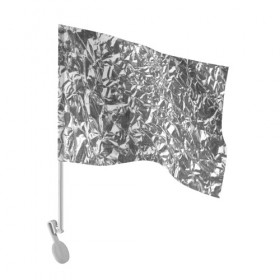 Флаг для автомобиля с принтом Silver в Тюмени, 100% полиэстер | Размер: 30*21 см | silver | texture | драгоценный | металл | серебро | текстура