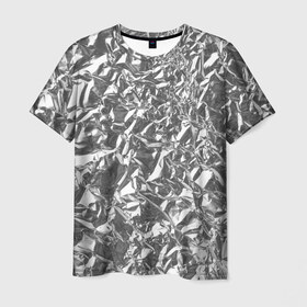 Мужская футболка 3D с принтом Silver в Тюмени, 100% полиэфир | прямой крой, круглый вырез горловины, длина до линии бедер | silver | texture | драгоценный | металл | серебро | текстура