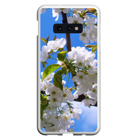 Чехол для Samsung S10E с принтом Вишнёвый цвет в Тюмени, Силикон | Область печати: задняя сторона чехла, без боковых панелей | весна | вишня | лепестки | прикольные картинки | цветение | цветы