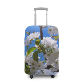 Чехол для чемодана 3D с принтом Вишнёвый цвет в Тюмени, 86% полиэфир, 14% спандекс | двустороннее нанесение принта, прорези для ручек и колес | весна | вишня | лепестки | прикольные картинки | цветение | цветы