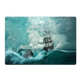 Магнитный плакат 3Х2 с принтом Море в Тюмени, Полимерный материал с магнитным слоем | 6 деталей размером 9*9 см | бочка | вода | волны | корабль | море | небо | новые | облака | океан | природа | шторм | якорь