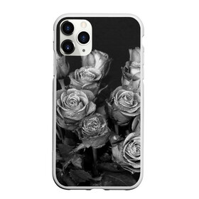 Чехол для iPhone 11 Pro Max матовый с принтом Черно-белые розы в Тюмени, Силикон |  | букет | цветы