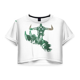 Женская футболка 3D укороченная с принтом Green в Тюмени, 100% полиэстер | круглая горловина, длина футболки до линии талии, рукава с отворотами | 