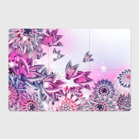 Магнитный плакат 3Х2 с принтом Розовые цветы в Тюмени, Полимерный материал с магнитным слоем | 6 деталей размером 9*9 см | лепестки | прикольные картинки | розовый | цветочки | цветы
