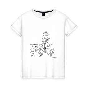 Женская футболка хлопок с принтом Закон Ома в Тюмени, 100% хлопок | прямой крой, круглый вырез горловины, длина до линии бедер, слегка спущенное плечо | ампер | вольт | напряжение | наука | сопротивление | ток | физика | электричество