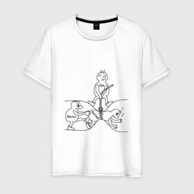 Мужская футболка хлопок с принтом Закон Ома в Тюмени, 100% хлопок | прямой крой, круглый вырез горловины, длина до линии бедер, слегка спущенное плечо. | ампер | вольт | напряжение | наука | сопротивление | ток | физика | электричество