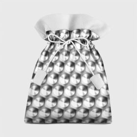 Подарочный 3D мешок с принтом Круги на металле в Тюмени, 100% полиэстер | Размер: 29*39 см | белый | паттерн | текстура | черный