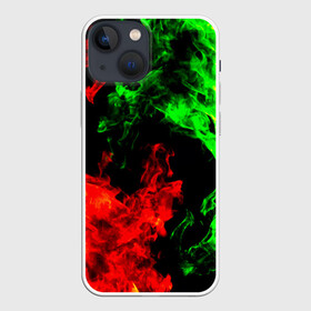 Чехол для iPhone 13 mini с принтом Огненная битва в Тюмени,  |  | дым | зеленый | красный | огонь