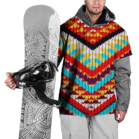 Накидка на куртку 3D с принтом Вышивка шерстью в Тюмени, 100% полиэстер |  | Тематика изображения на принте: вязаный | геометрия | орнамент | свитер