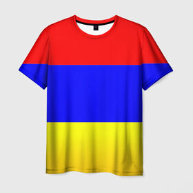 Мужская футболка 3D с принтом Армения в Тюмени, 100% полиэфир | прямой крой, круглый вырез горловины, длина до линии бедер | Тематика изображения на принте: 