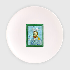 Тарелка с принтом Детство Ван Гога в Тюмени, фарфор | диаметр - 210 мм
диаметр для нанесения принта - 120 мм | автопортрет | ван гог | детство | зайчик | зелёный | личность | портрет | рама | рамка | синий | уточка | ушки