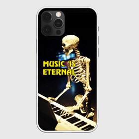 Чехол для iPhone 12 Pro Max с принтом Музыка вечна 3 в Тюмени, Силикон |  | мелодия. клавиши | музыка | музыкальный инструмент | скелет