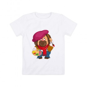 Детская футболка хлопок с принтом Забавные профессии 5 в Тюмени, 100% хлопок | круглый вырез горловины, полуприлегающий силуэт, длина до линии бедер | знак | люди | мужчина | музыкант | новинки | одежда | пожарный | стилист | судья | фермер | шлем