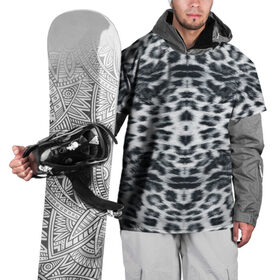 Накидка на куртку 3D с принтом Снежный Барс в Тюмени, 100% полиэстер |  | пятна