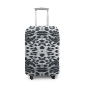 Чехол для чемодана 3D с принтом Снежный Барс в Тюмени, 86% полиэфир, 14% спандекс | двустороннее нанесение принта, прорези для ручек и колес | пятна