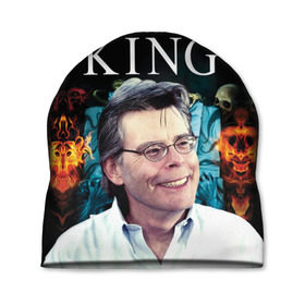 Шапка 3D с принтом Стивен Кинг - Король ужасов в Тюмени, 100% полиэстер | универсальный размер, печать по всей поверхности изделия | король ужасов | писатель | триллер | ужасы