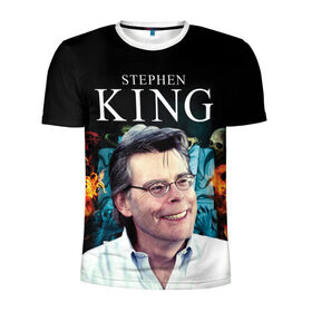 Мужская футболка 3D спортивная с принтом Стивен Кинг - Король ужасов в Тюмени, 100% полиэстер с улучшенными характеристиками | приталенный силуэт, круглая горловина, широкие плечи, сужается к линии бедра | король ужасов | писатель | триллер | ужасы