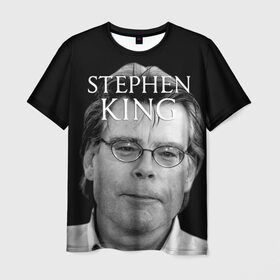 Мужская футболка 3D с принтом Стивен Кинг - Король ужасов в Тюмени, 100% полиэфир | прямой крой, круглый вырез горловины, длина до линии бедер | король ужасов | писатель | триллер | ужасы