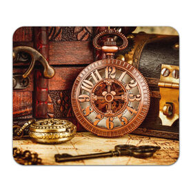 Коврик прямоугольный с принтом Старинные часы в Тюмени, натуральный каучук | размер 230 х 185 мм; запечатка лицевой стороны | время | ключ | старинное | часы