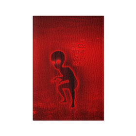 Обложка для паспорта матовая кожа с принтом They belive in you в Тюмени, натуральная матовая кожа | размер 19,3 х 13,7 см; прозрачные пластиковые крепления | инопланетяне | инопланетянин | красный | марс | марсианин | нло