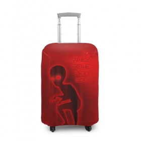 Чехол для чемодана 3D с принтом They belive in you в Тюмени, 86% полиэфир, 14% спандекс | двустороннее нанесение принта, прорези для ручек и колес | инопланетяне | инопланетянин | красный | марс | марсианин | нло
