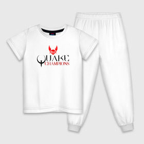 Детская пижама хлопок с принтом Quake is back! в Тюмени, 100% хлопок |  брюки и футболка прямого кроя, без карманов, на брюках мягкая резинка на поясе и по низу штанин
 | q1 | q2 | q3 | quake | квейк | крылья | олд | череп