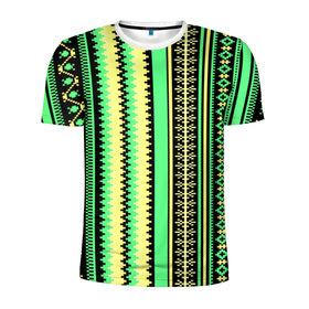 Мужская футболка 3D спортивная с принтом Этнический в Тюмени, 100% полиэстер с улучшенными характеристиками | приталенный силуэт, круглая горловина, широкие плечи, сужается к линии бедра | 