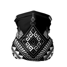 Бандана-труба 3D с принтом Индейские мотивы в Тюмени, 100% полиэстер, ткань с особыми свойствами — Activecool | плотность 150‒180 г/м2; хорошо тянется, но сохраняет форму | вышивка | орнамент | свитер | черно белый