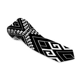 Галстук 3D с принтом Индейские мотивы в Тюмени, 100% полиэстер | Длина 148 см; Плотность 150-180 г/м2 | Тематика изображения на принте: вышивка | орнамент | свитер | черно белый