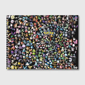 Альбом для рисования с принтом Покемоны в Тюмени, 100% бумага
 | матовая бумага, плотность 200 мг. | ash ketchum | pokemon | пикачу | покебол | покемон | эш