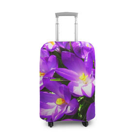 Чехол для чемодана 3D с принтом Сиреневая прелесть в Тюмени, 86% полиэфир, 14% спандекс | двустороннее нанесение принта, прорези для ручек и колес | лепестки | прикольные картинки | сиреневый | цветочки | цветы