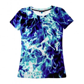 Женская футболка 3D с принтом Огненный в Тюмени, 100% полиэфир ( синтетическое хлопкоподобное полотно) | прямой крой, круглый вырез горловины, длина до линии бедер | дым | огонь | пожар
