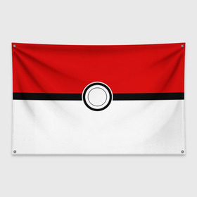 Флаг-баннер с принтом Покеболл 4 в Тюмени, 100% полиэстер | размер 67 х 109 см, плотность ткани — 95 г/м2; по краям флага есть четыре люверса для крепления | pokemon | pokemon go | покемон | покемон го