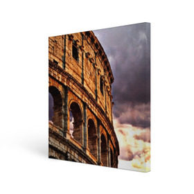 Холст квадратный с принтом Колизей в Тюмени, 100% ПВХ |  | архитектура | италия | колизей | отпуск | путешествие | развалины | туризм | турист