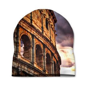 Шапка 3D с принтом Колизей в Тюмени, 100% полиэстер | универсальный размер, печать по всей поверхности изделия | архитектура | италия | колизей | отпуск | путешествие | развалины | туризм | турист