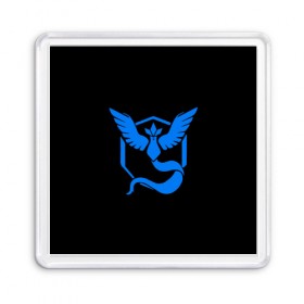 Магнит 55*55 с принтом Pokemon Blue Team в Тюмени, Пластик | Размер: 65*65 мм; Размер печати: 55*55 мм | pokemon go