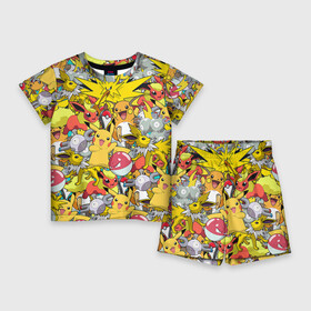 Детский костюм с шортами 3D с принтом Pokemon 5 в Тюмени,  |  | go | pokemon | pokemons | го | гоу | зщлуьщт пщ | покемон | покемоны