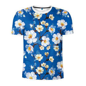 Мужская футболка 3D спортивная с принтом Цветы ретро 5 в Тюмени, 100% полиэстер с улучшенными характеристиками | приталенный силуэт, круглая горловина, широкие плечи, сужается к линии бедра |   | винтаж | прованс | роза | роспись | узор | цветок | цветы