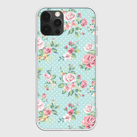 Чехол для iPhone 12 Pro Max с принтом Цветы ретро 1 в Тюмени, Силикон |  | Тематика изображения на принте:   | винтаж | прованс | роза | роспись | узор | цветок | цветы