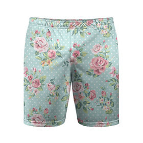 Мужские шорты 3D спортивные с принтом Цветы ретро 1 в Тюмени,  |  | Тематика изображения на принте:   | винтаж | прованс | роза | роспись | узор | цветок | цветы
